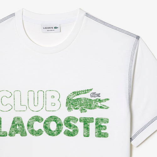 Lacoste Unisex Lacoste X Minecraft Organic Cotton Long Sleeve T-Shirt White  TH5039 001
