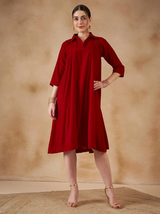 Fashionable, Embroidered Velvet Dress | Dresses
