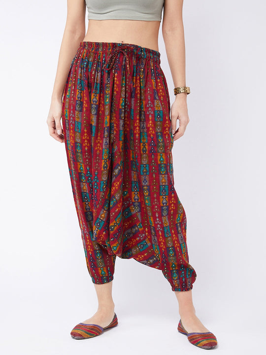 block print cotton harem trousers – From The Source