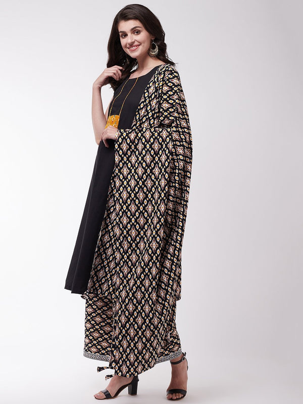 Black Patola Kurta Set - InWeave