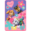 62 X 90 Kids Purple Pink Paw Patrol Theme Throw Blanket Novelty Geometric Chase Skye Everest Floral Flowers Picnic Car Accent Bedding Couch Sofa Bedroom Bed Polyester - Diamond Home USA