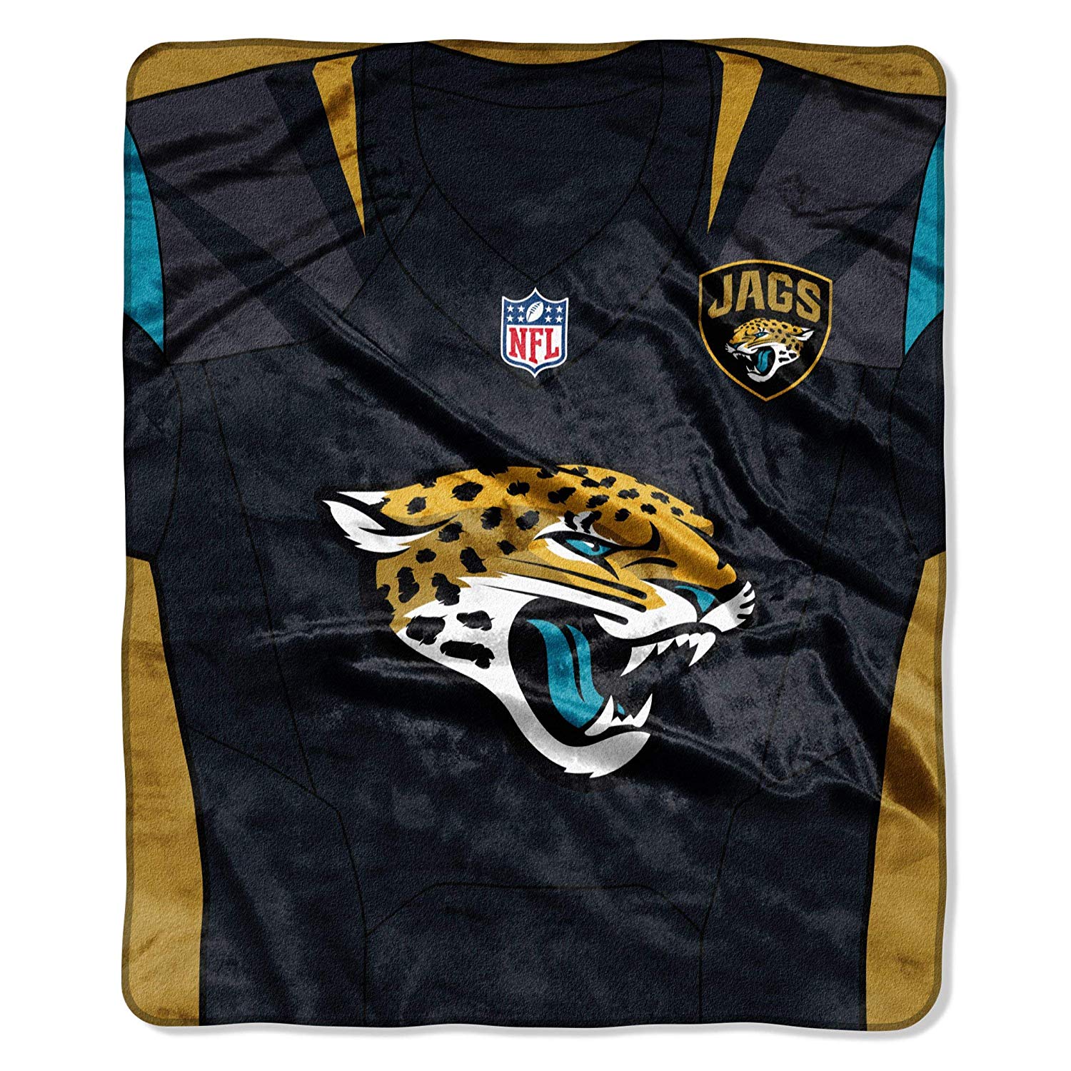 50'x60' Black Gold NFL Jaguars Jersey Raschel Throw Football Team Logo –  Diamond Home