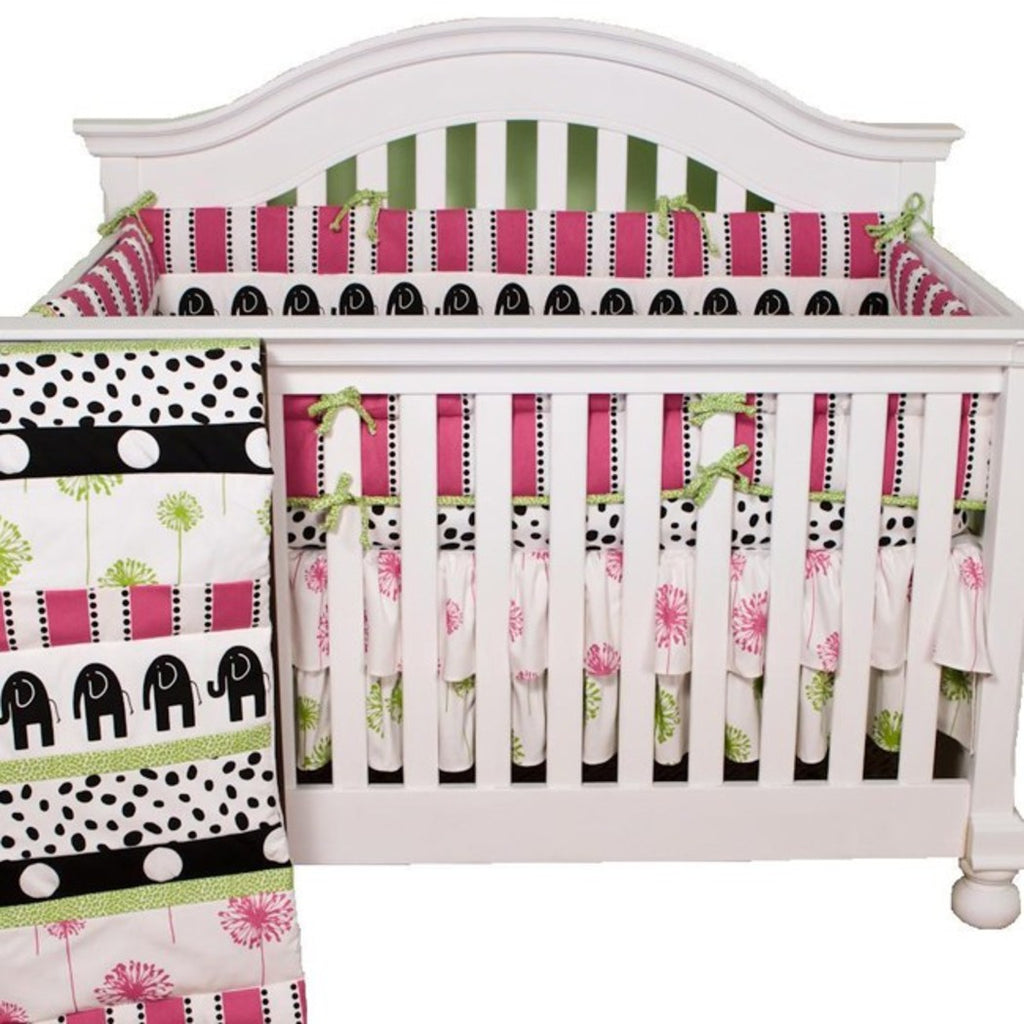 pink elephant crib sheets