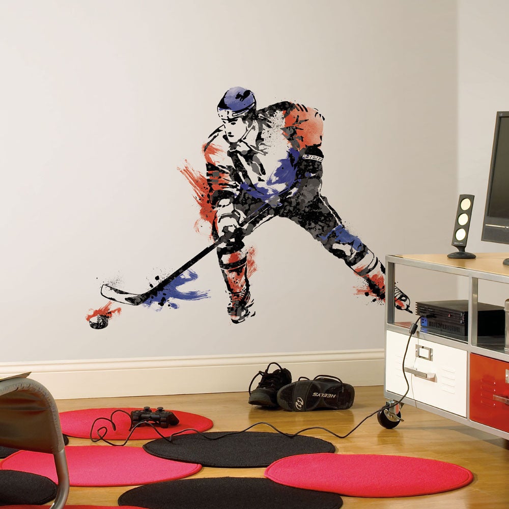 Men's Hockey Champion Peel and Stick Giant Wall Decals - Diamond Home USA