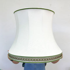 Large linen lampshade recovered