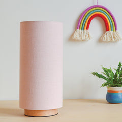 Pink Linen Table Lamp
