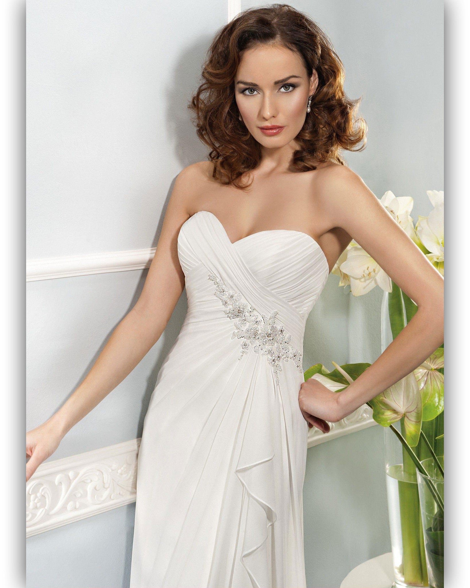 Robe De Mariée Cosmobella Mousseline Bustier Coeur