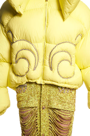 AREA x Dingyun Zhang Crystal Baroque Puffer Jacket
