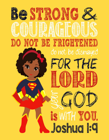 African American Supergirl Christian Superhero Nursery Decor Wall Art Pixie Paper Store