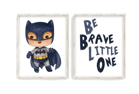 Batman Be Brave Little One Baby Superhero Kids Nursery Little Boys Roo –  Pixie Paper Store