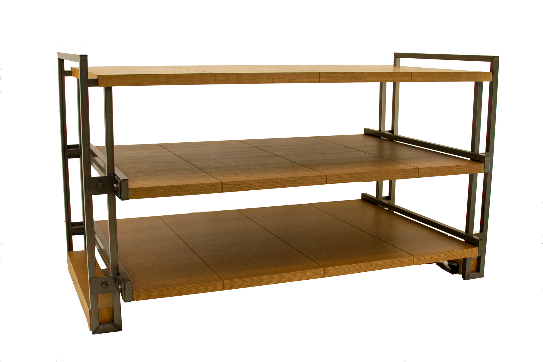 Industrial Style Iron & Wood Veneer Tiered Display Table