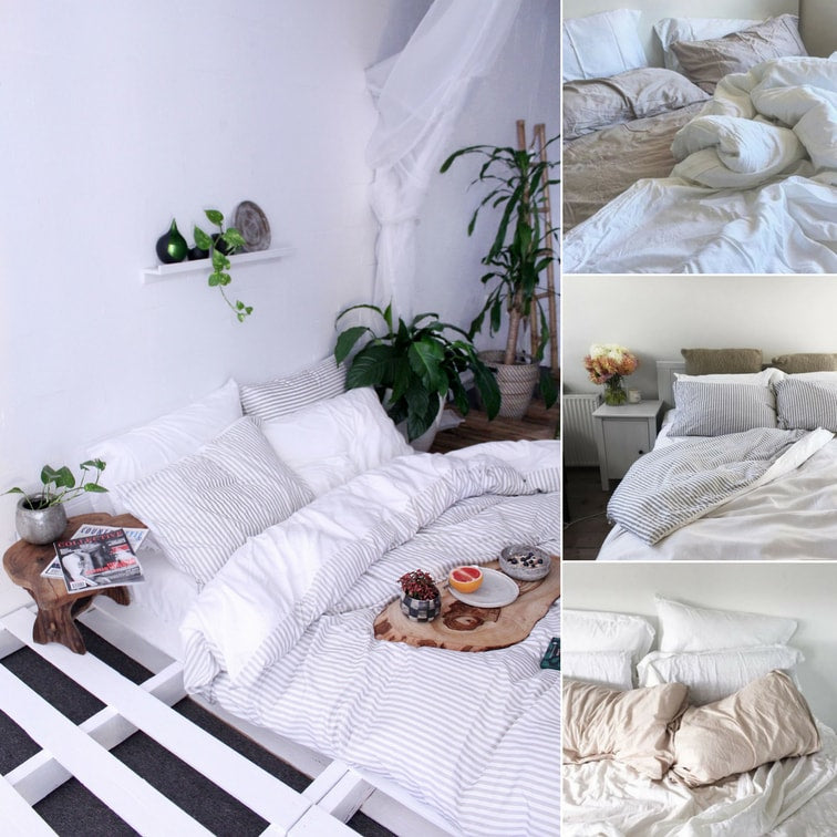 simple printed sheets - White Bamboo bedding