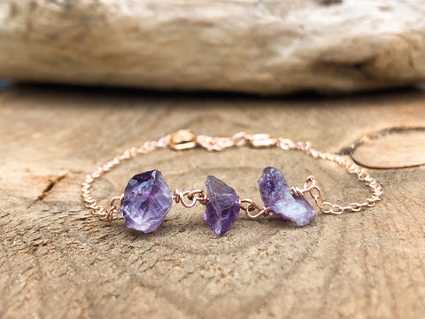 Raw Amethyst Bracelet