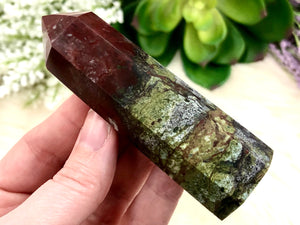 Dragon Blood Jasper Tower 88mm XM - Grounding Stone - Crystal Grid - Altar Decor - Moon Lotus Rising