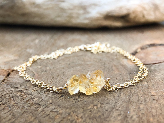 raw citrine bracelet