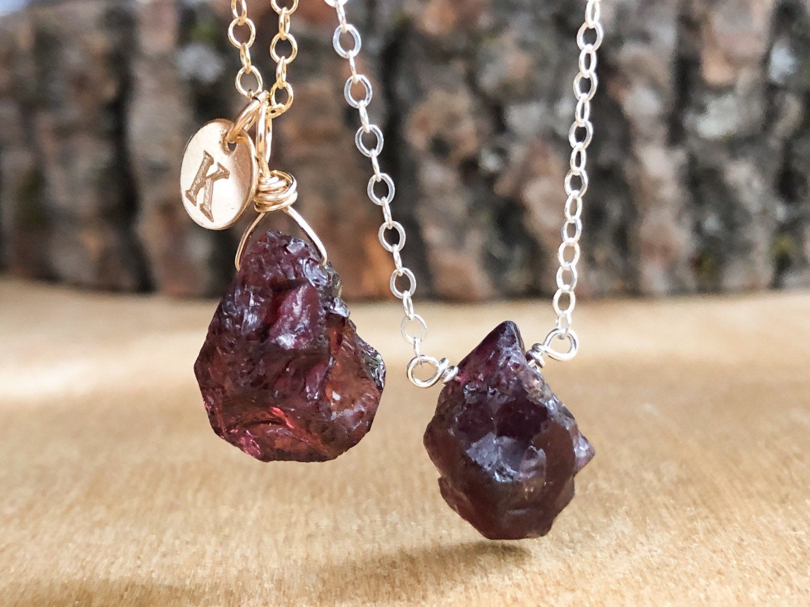 raw garnet jewelry