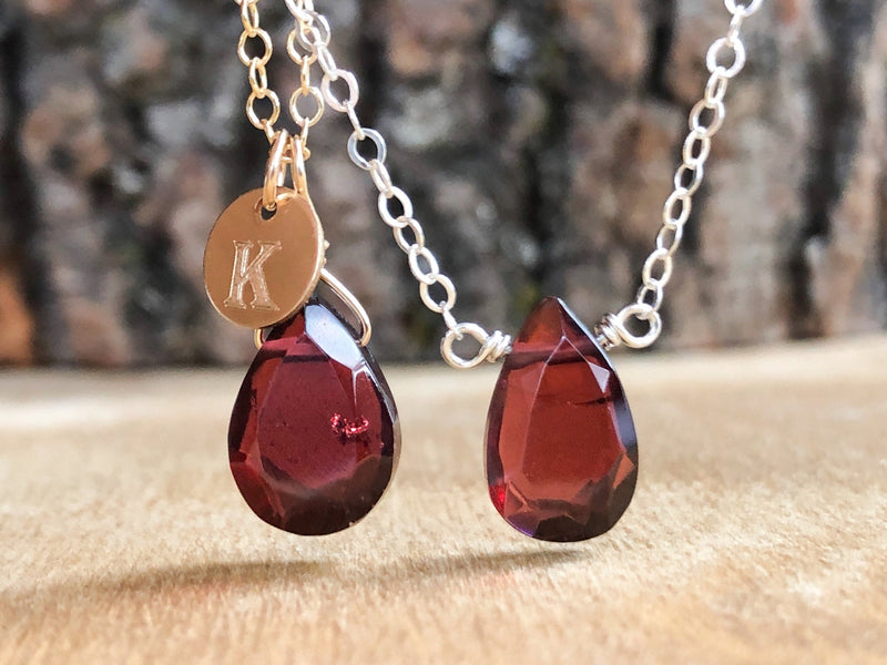 red garnet stone necklace