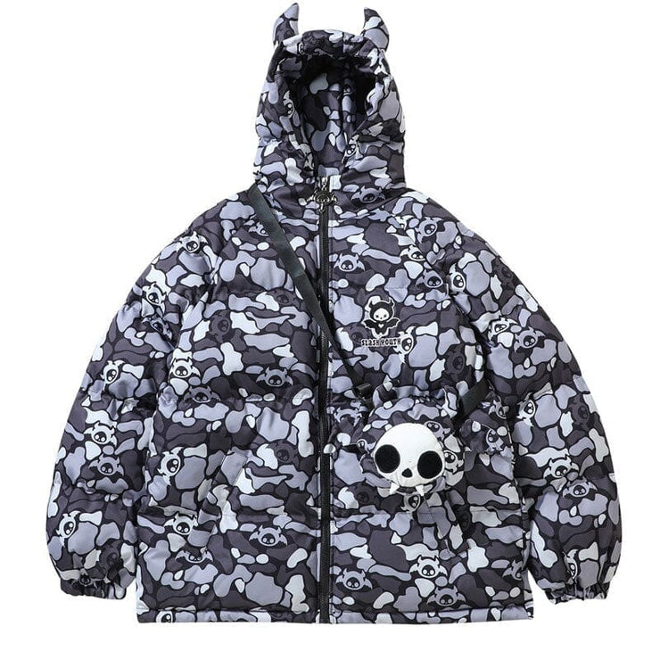 slash youth】RED DEVIL CAMO DOWN JACKET-