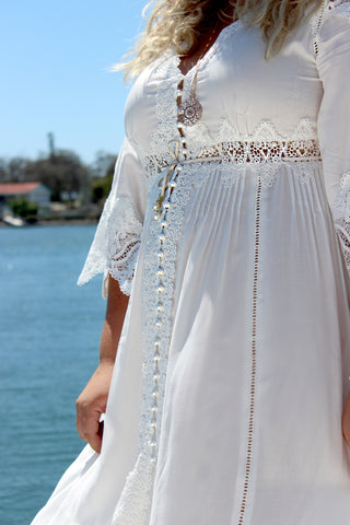 plus size white boho dress