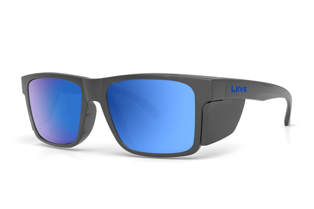 Echo X - Mirror Polarised Matt Black / Blue – Liive Vision