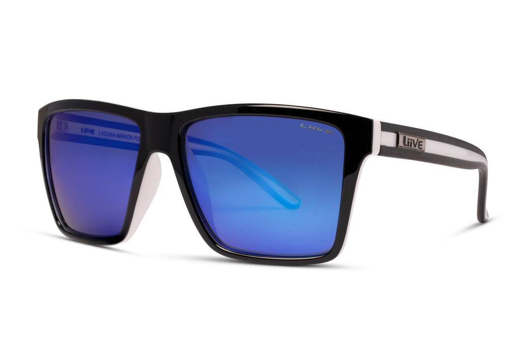 WaterLand Polarized Sunglasses Ashor Matte Black - Blue Mirror