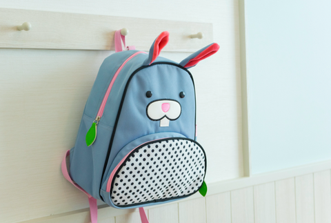 Kids Backpack Hanging On Hook