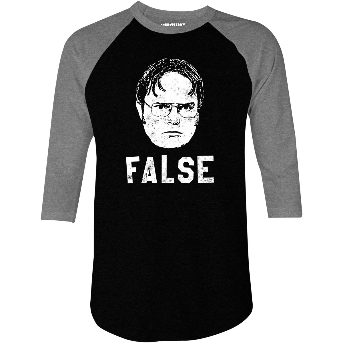 Dwight Schrute - False - 3/4 Sleeve Raglan T-Shirt – m00nshot