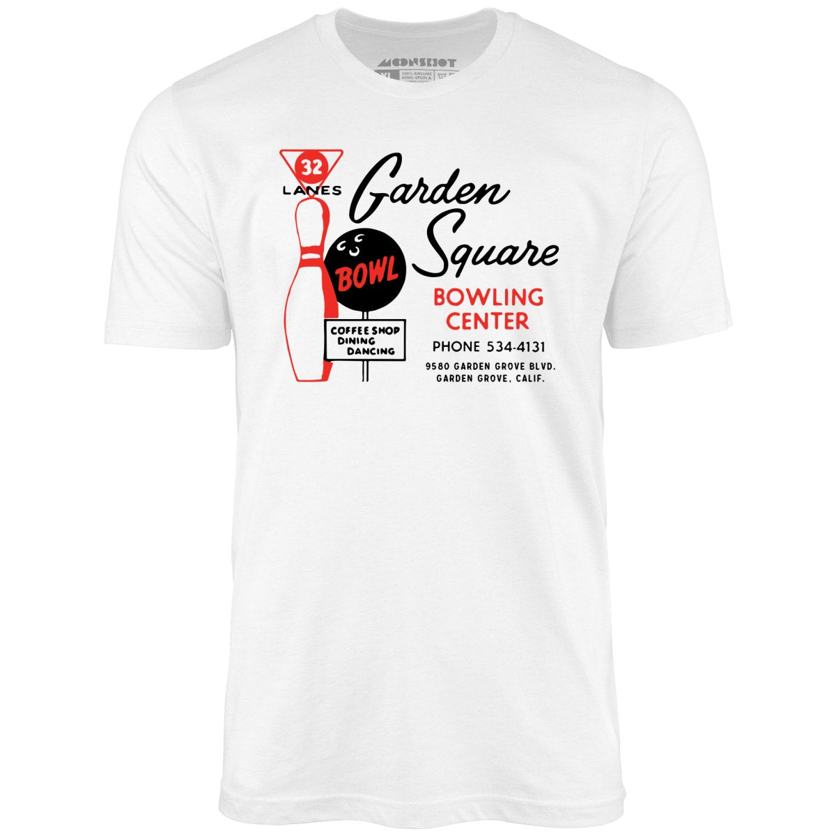Image of Garden Square Lanes - Garden Grove, CA - Vintage Bowling Alley - Unisex T-Shirt