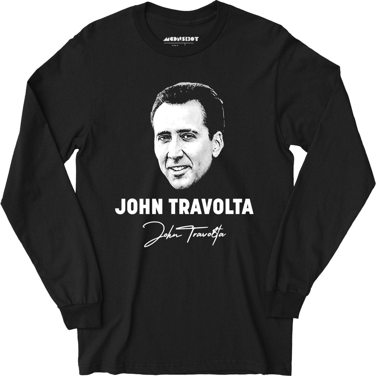 John Travolta - Nicolas Cage Face Off Mashup - Long Sleeve T-Shirt