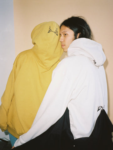 FOO AND FOO - GRACE PICKERING - WHITE AND MUSTARD HOODIES - LA STREETWEAR 2017