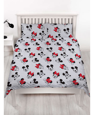 Mickey And Minnie Mouse Love Double Queen Duvet Cover Set