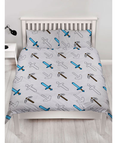 Minecraft Pixels Single Duvet Cover And Pillowcase Set