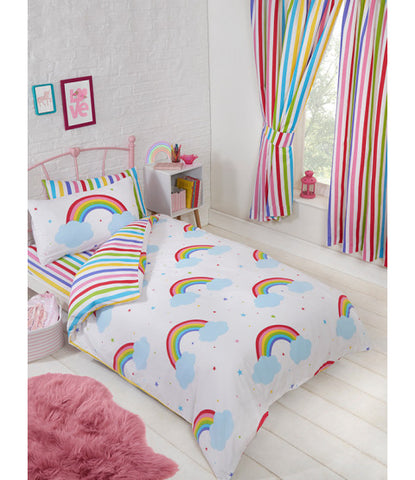 Rainbow Sky Single Duvet Cover And Pillowcase Set