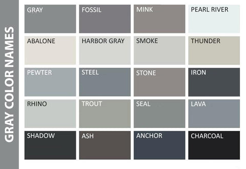 Feng Shui Grey Color names For Bed Room 