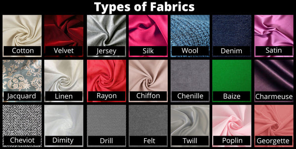 Printed Fabric Swatches, Select 20 Different Fabric Types