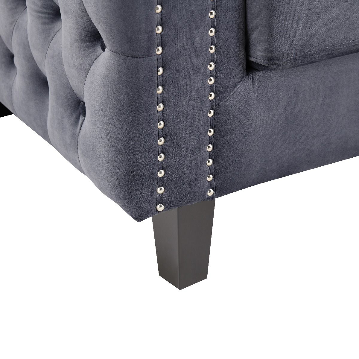 Grey Velvet Washington Chesterfield Corner Sofa - Chic Concept