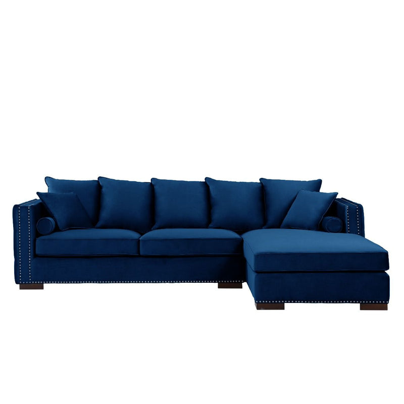 Royal Blue Velvet Moscow Corner Sofa Chic Concept 8034