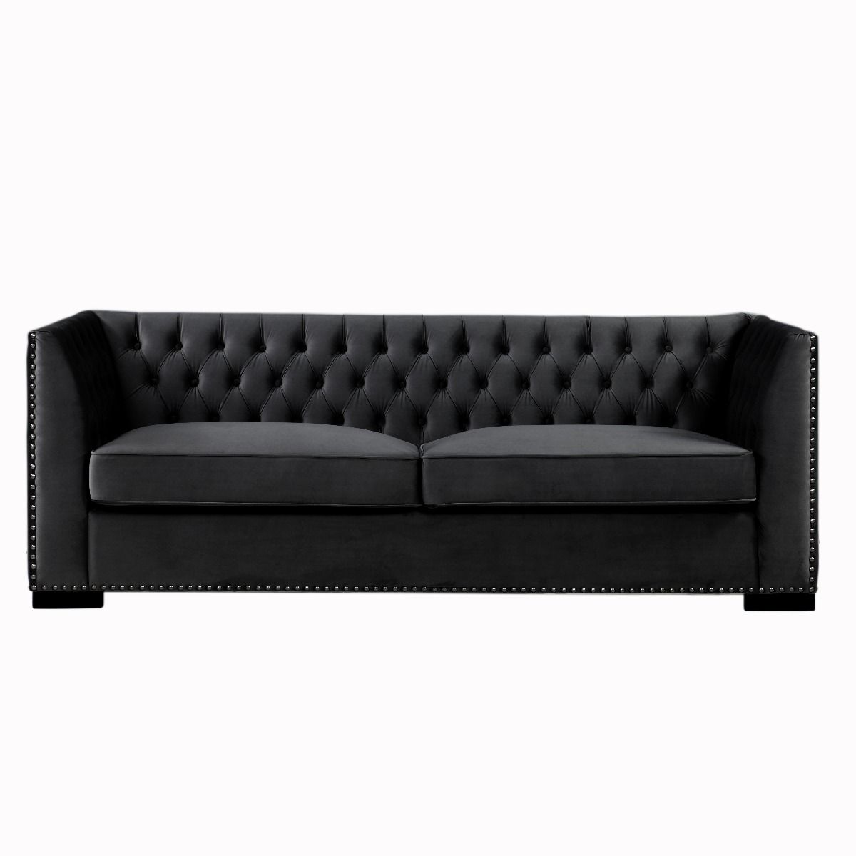 Chester Black Velvet Chesterfield Sofa Sets - Chic Concept
