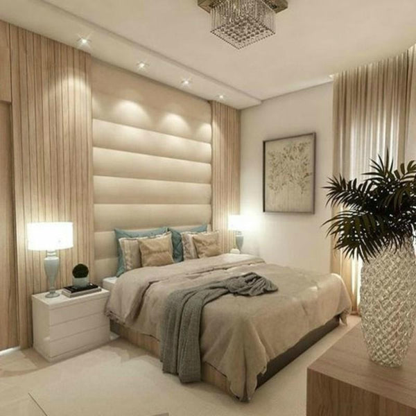 Vertical Design Fabric Upholstered Wall Mounted Headboard Wall Panels ...