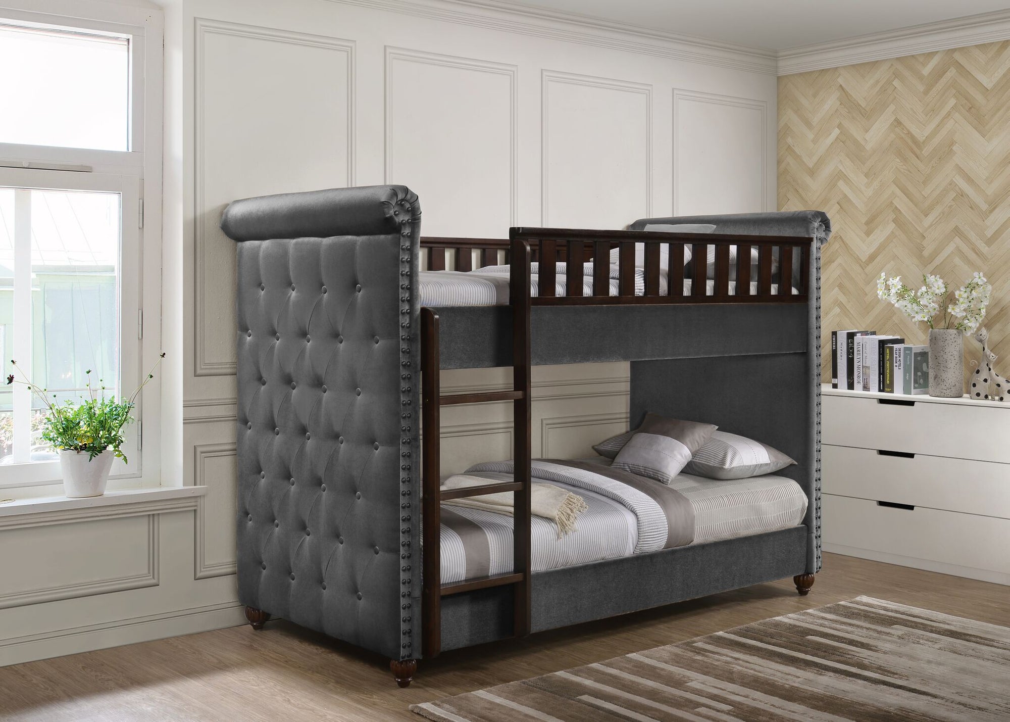 kids crushed velvet bed