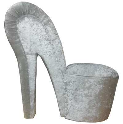 Bespoke Crushed Velvet Stiletto Shoe Chair Chic Concept