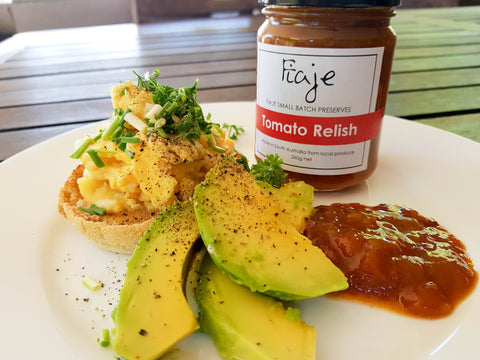 Scrambled Eggs - Avo - Tomato Relish