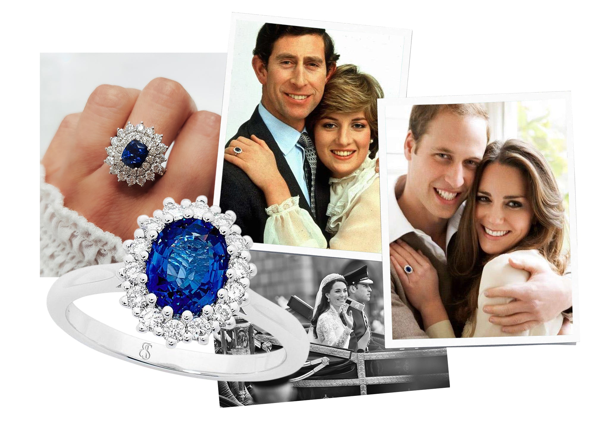 Blue Sapphire and Diamond Rings Kate Middleton Princess Diana  - Blog Imagery 1