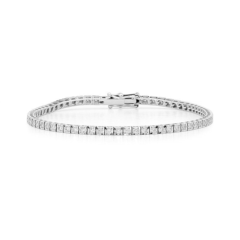 square diamond tennis bracelet