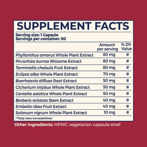 Table of OptimaLiv's ingredients