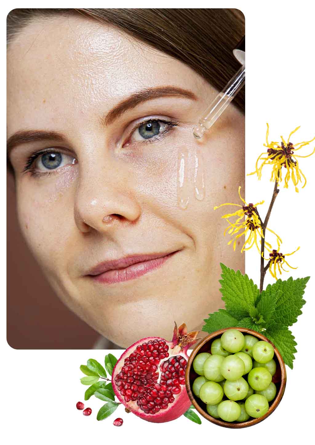 Woman applying poreslay serum