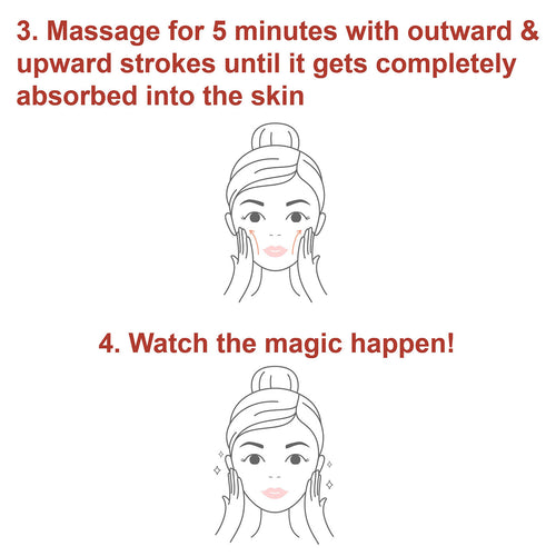 Massage for 5 minutes in outward & upward strokes & see the magic happen