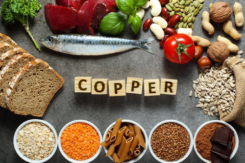 leafy vegetables and seafood are good source of copper in diet for healthy skin and immunity