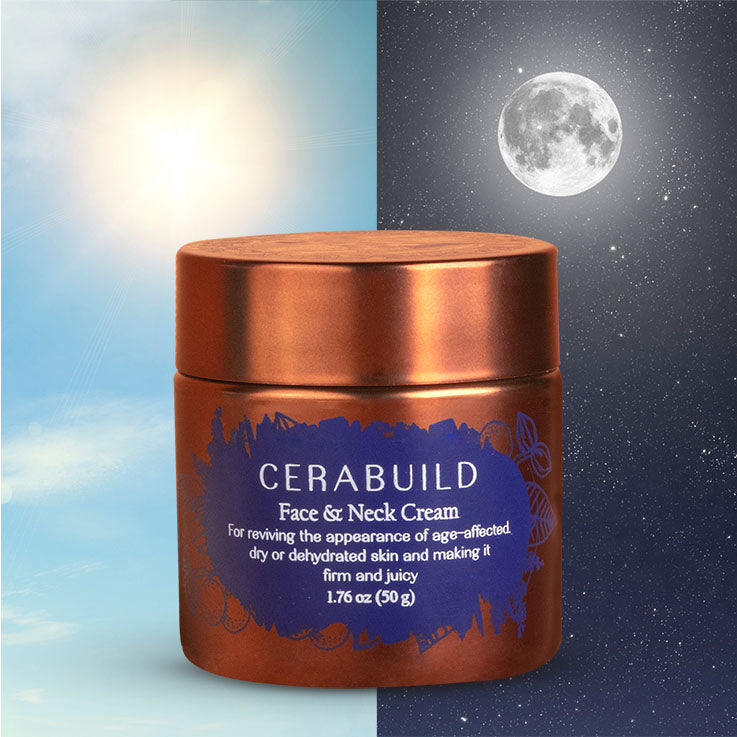 image of Cerabuild Cream with morning and evening image on background.