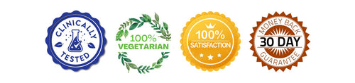 Clinically Tested - 100% Vegetarian - 100% Satifaction - NonGMO - 30 day Money Back Guarantee